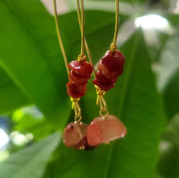Handmade Gemstone drop earrings - Picture 3 of 4